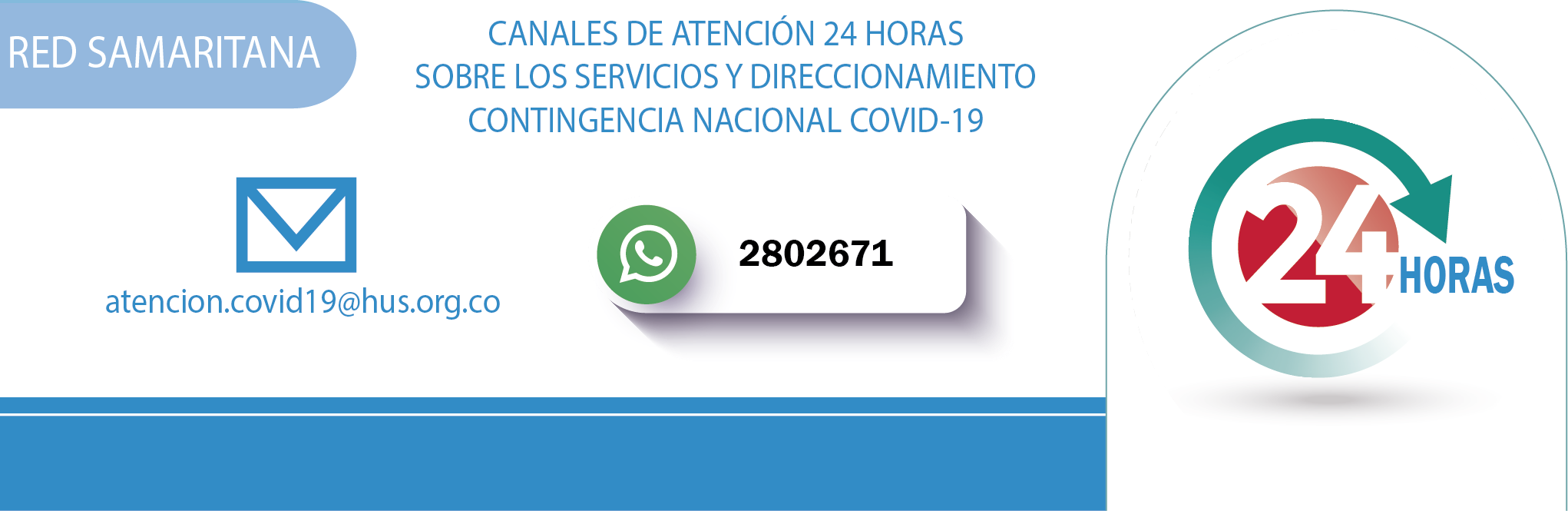 LINEAS DE ATENCION COVID-19: TELEFONO: :  2802671 CORREO ELECTRONICO: atencion.covid19@hus.org.co